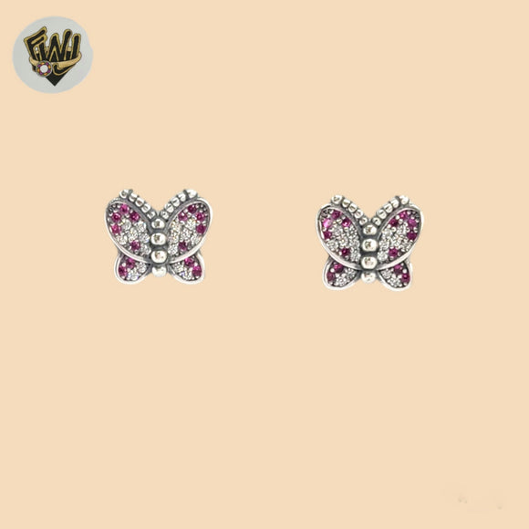 (2-3167) 925 Sterling Silver -Butterfly Stud Earrings.