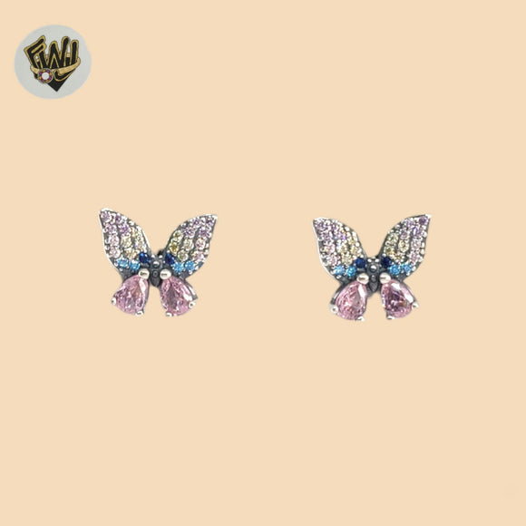 (2-3176) 925 Sterling Silver -Butterfly Stud Earrings.