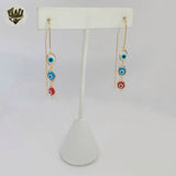 (1-1239-5) Laminado de oro - Pendientes de ojo malvado - BGF