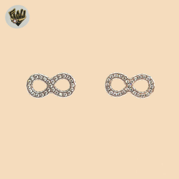 (2-3057) 925 Sterling Silver - Infinity Stud Earrings.