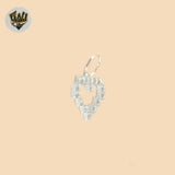 (2-1305) 925 Sterling Silver - Zircon Heart Pendants.