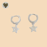(2-4252) 925 Sterling Silver - Star Charms Huggies.