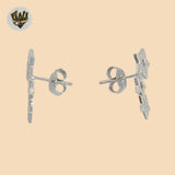 (2-3116) 925 Sterling Silver -Zircon Stars Stud Earrings.
