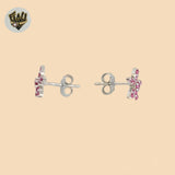 (2-3226-1) Pendientes de plata de ley 925 con forma de flor. 