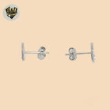 (2-3084-2) 925 Sterling Silver - Hamsa Hand Stud Earrings.