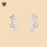 (2-3116) 925 Sterling Silver -Zircon Stars Stud Earrings.