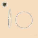 (2-4013) 925 Sterling Silver - Plain Round Hoops.