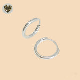 (2-4008) 925 Sterling Silver - Small Plain Round Hoops.