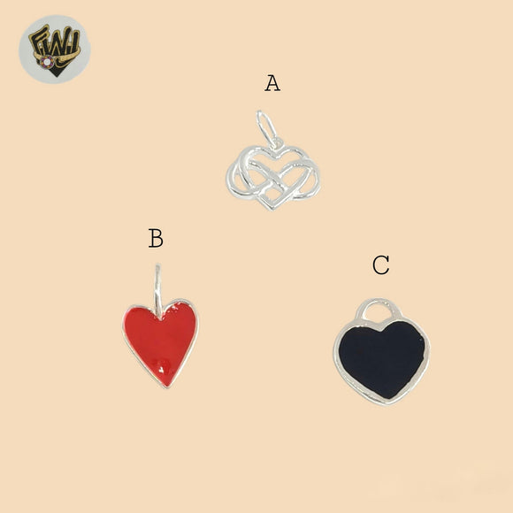(2-1306) 925 Sterling Silver - Heart Pendants.