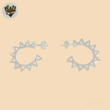 (2-4081) 925 Sterling Silver - Sun Half Hoops.