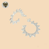 (2-4081) 925 Sterling Silver - Sun Half Hoops.