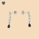 (2-3288-1) 925 Sterling Silver -Zircon Dangle Earrings.
