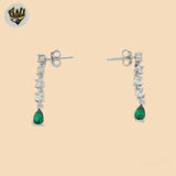 (2-3288) 925 Sterling Silver -Zircon Dangle Earrings.