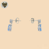 (2-3290) 925 Sterling Silver - Opal Dangle Earrings.