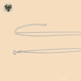 (2-66018) 925 Sterling Silver - 1mm Layering Eye Necklace - 14"