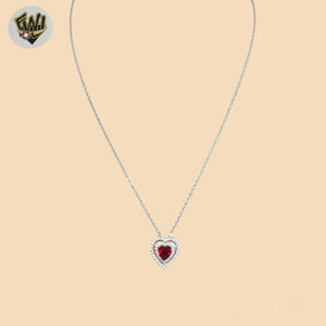 (2-66005) Plata de ley 925 - Collar de corazón con eslabones Rolo de 1,5 mm - 16"