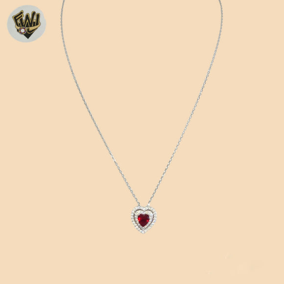 (2-66005) Plata de ley 925 - Collar de corazón con eslabones Rolo de 1,5 mm - 16