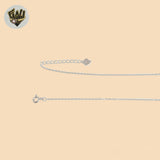 (2-66120) Plata de ley 925 - Collar con eslabones de cereza de 1 mm.