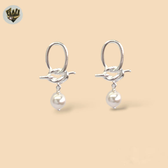 (2-3436) 925 Sterling Silver - Pearl Stud Earrings.