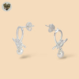 (2-3436) 925 Sterling Silver - Pearl Stud Earrings.