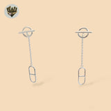 (2-3334) Pendientes largos con cierre de palanca en plata de ley 925. 