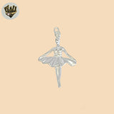(2-1595) 925 Sterling Silver - Ballerina Plain Pendants.