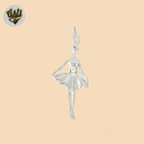 (2-1595) 925 Sterling Silver - Ballerina Plain Pendants.