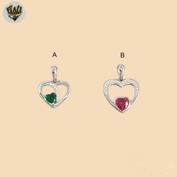 (2-1356) 925 Sterling Silver - Heart Pendants.