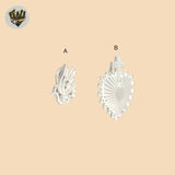 (2-1093) 925 Sterling Silver - Carved Pendants.
