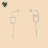 (2-3334) 925 Sterling Silver - Zircon Dangle Earrings.