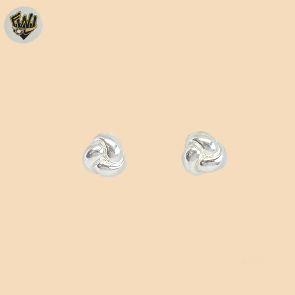 (2-3213) 925 Sterling Silver - Knot Stud Earrings.