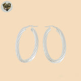 (2-4114) 925 Sterling Silver - Oval Twisted Hoops.