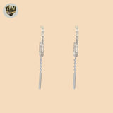 (2-3334) 925 Sterling Silver - Zircon Dangle Earrings.