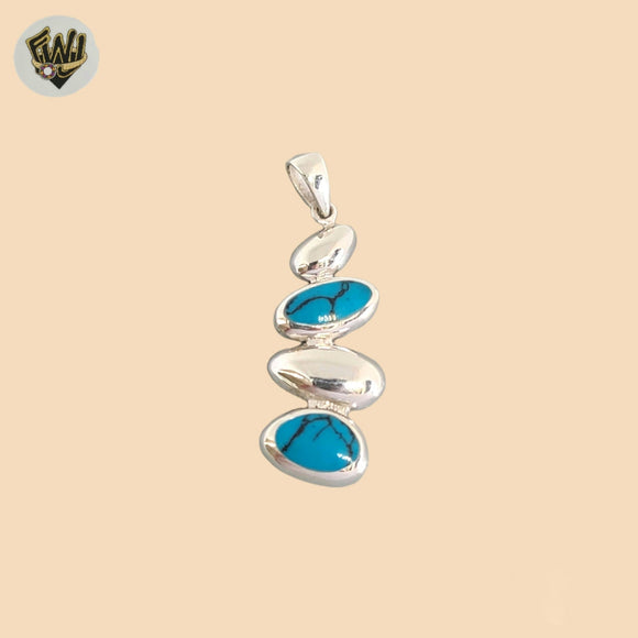 (2-1638) 925 Sterling Silver - Stone Pendants.