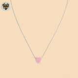 (2-66121-4) 925 Sterling Silver - 1mm Link Heart Necklace - 18"