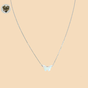 (2-66121-5) 925 Sterling Silver - 1mm Link Butterfly Necklace - 18"