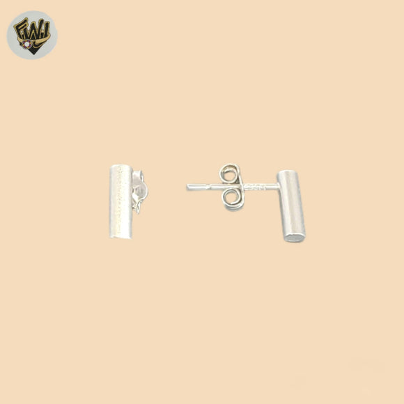 (2-3279) 925 Sterling Silver - Bar Stud Earrings.