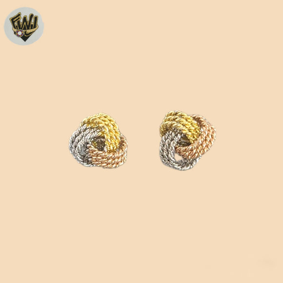 (2-3159) 925 Sterling Silver - Tree Tones Knot Earrings.