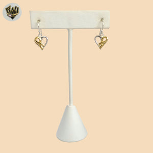 (2-3286) 925 Sterling Silver -  Two Tones Dangle Earrings.