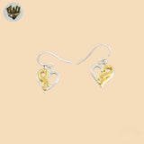 (2-3286) 925 Sterling Silver -  Two Tones Dangle Earrings.
