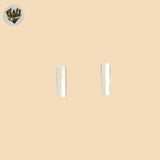 (2-3279) 925 Sterling Silver - Bar Stud Earrings.