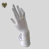 (1-0569) Laminado de oro - Pulsera de corazón con arnés de mano de 2 mm - 7" - BGF