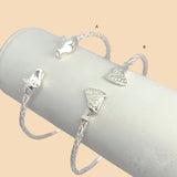 (2-0651) 925 Sterling Silver - 2.5mm Carved Bangle - 2.5"