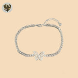 (2-0439) 925 Sterling Silver - Zircon Butterfly Bracelet.