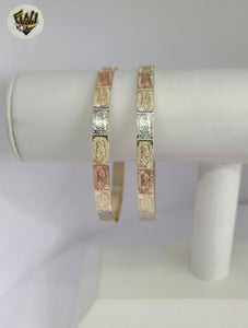 (1-4046) Gold Laminate - 6mm Three Tones Guadalupe Virgin Bangle - BGO