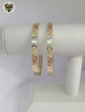 (1-4046) Gold Laminate - 6mm Three Tones Guadalupe Virgin Bangle - BGO