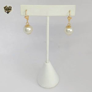 (1-1186) Laminado de Oro - Aretes de Cuentas - BGF