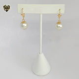 (1-1186) Laminado de Oro - Aretes de Cuentas - BGF