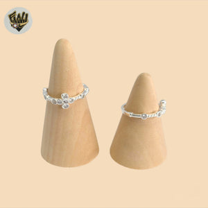 (2-5008) 925 Sterling Silver - Cross Zircon Ring.