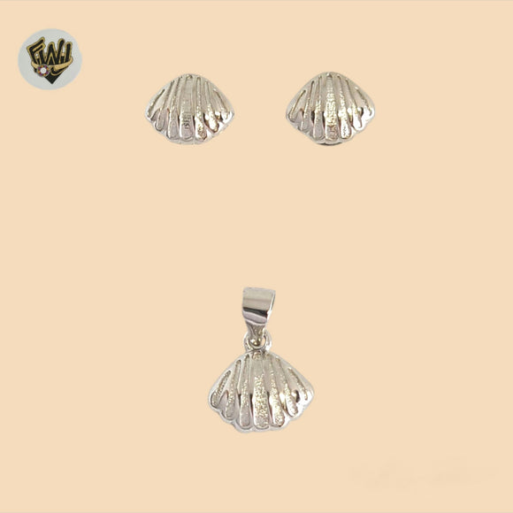 (2-6317) 925 Sterling Silver - Shell Set.
